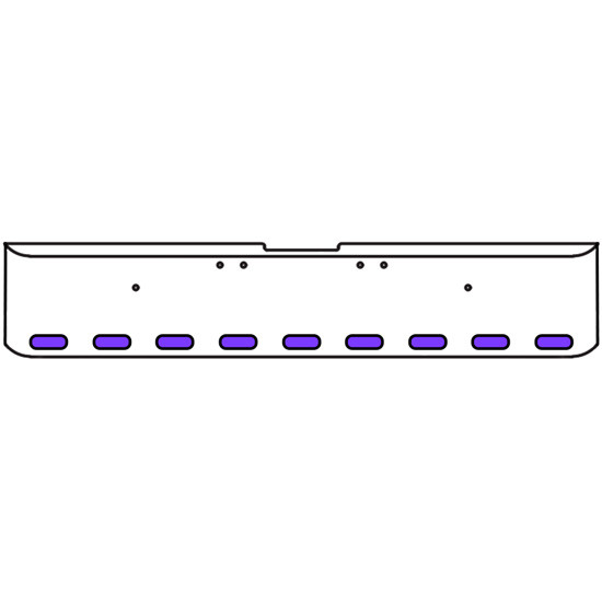 22 Inch Chrome Texas Square Rolled End Bumper With 9 Oval Dual Function Auxiliary Amber To Purple Lights For Freightliner Classic 2002-2007
