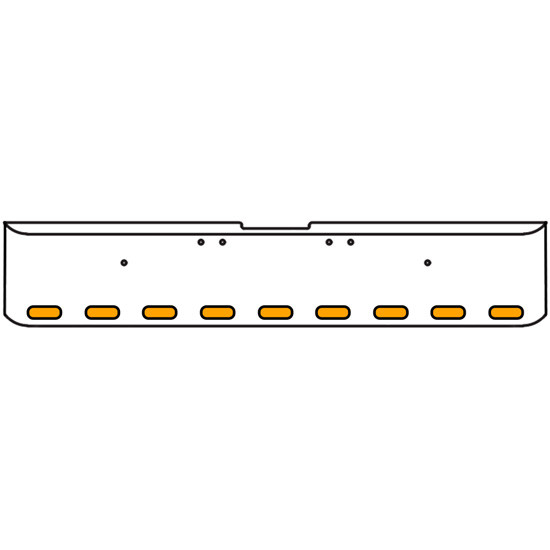 22 Inch Chrome Texas Square Rolled End Bumper With 9 Oval Clearance/ Marker/ Turn Amber/Clear Lights For Freightliner Classic 2002-2007