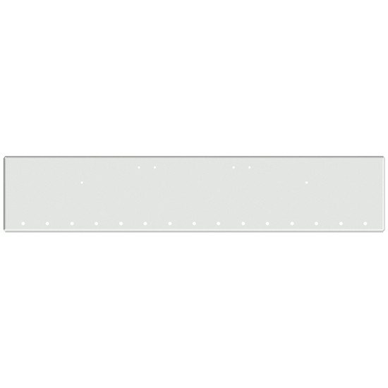 22 Inch Chrome American Eagle Square End Bumper With 15 Rnd 3/4 Inch And End 1 Rnd 3/4 Inch Light Holes For Freightliner Classic 120, 132