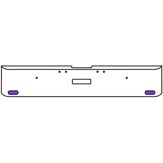 20 Inch Chrome Texas Square Rolled End Bumper Kit With Center Tow Hole, 2 Oval Amber-Purple Dual Revolution Lights Without Visor For Freightliner Classic 120/132 Xl