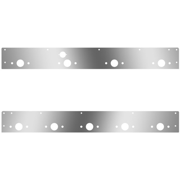 Stainless Steel Day Cab Panels W/ 9 Total P1 Light Holes, Block Heater Plug Hole For Kenworth T800, W900