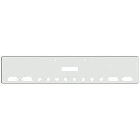 20 Inch Chrome American Eagle Square End Bumper With Tow, 4 Oval, 8 Rnd 2 Inch And End 1 Rnd 2 Inch Light Holes For Freightliner Classic 120, 132