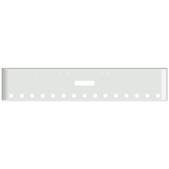 18 Inch Chrome Rolled End American Eagle Bumper With Tow, 15 - 2 Inch Round Light Holes