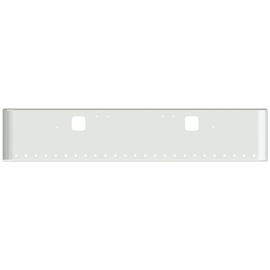 18 Inch Chrome Steel Texas Square Rolled End Bumper With Mounting And Standard Step Holes 25 - 3/4 Inch Light Holes For Freightliner Classic 1400 Series 2002-2007