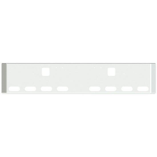 18 Inch Chrome Road Runner Mitered End Bumper With Hook Holes, 8 Oval Light Holes For Freightliner Classic 120, Xl 132