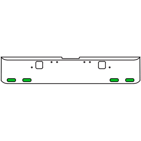 20 Inch Chrome Texas Square Rolled End Bumper Kit With Hook Holes, 4 Oval Amber-Green Dual Revolution Lights With Visor For Freightliner Classic 120/132 Xl