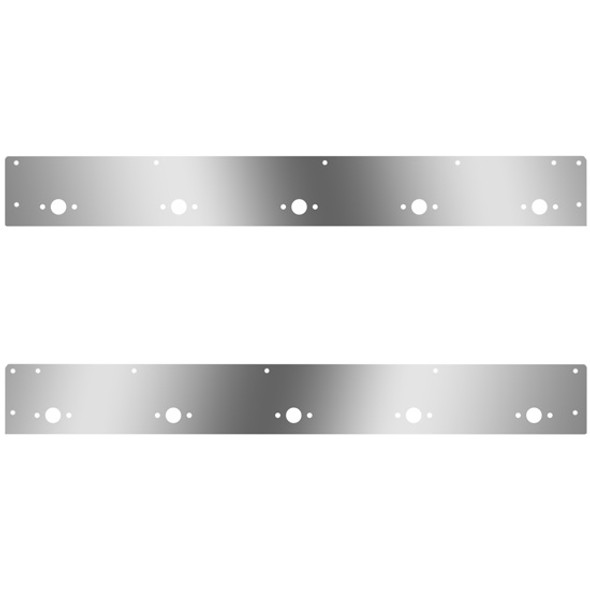 Stainless Steel Day Cab Panels W/ 10 P3 Light Holes For Kenworth T800, W900