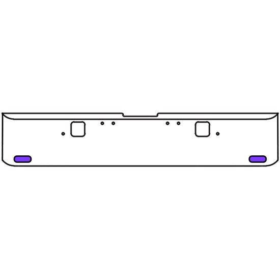 22 Inch Chrome Texas Rolled End Bumper Kit With Hook Holes And 2 Oval Amber-Purple Dual Revolution Lights For Freightliner Classic 120, 132 Xl 2002 - 2007