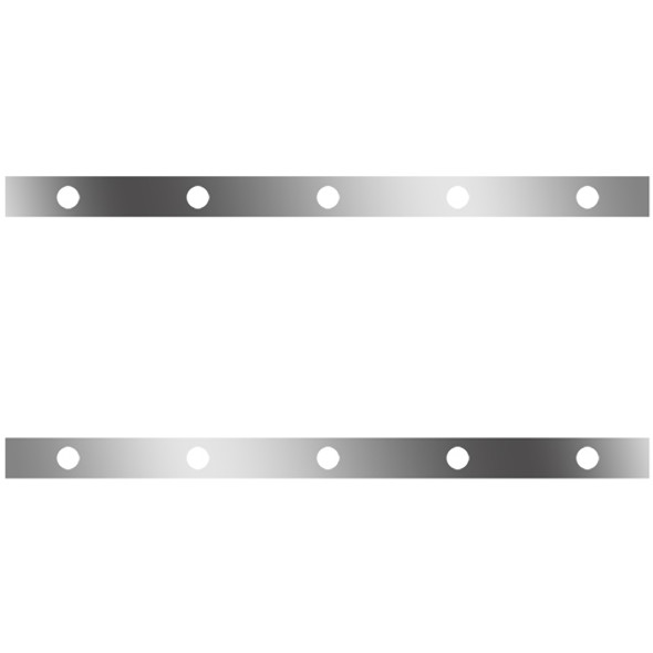 62 Inch Stainless Steel Sleeper Panels W/ 10 Round 2 Inch Light Holes For Kenworth T660, T800, W900