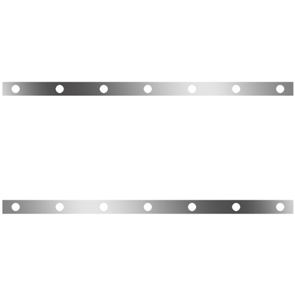 72 Inch Stainless Steel Sleeper Panels W/ 14 Round 2 Inch Light Holes For Kenworth T660, T800, W900