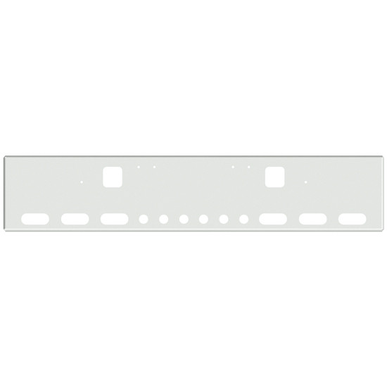 20 Inch Chrome Texas Boxed End Bumper With Hook, 6 Oval And 6 - 2 Inch Light Holes For Freightliner Classic 120 And Xl 132