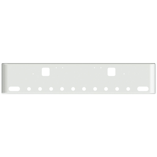 20 Inch Chrome Rolled End American Eagle Bumper With Hook Holes , 2 Oval And 10 - 2 Inch Round Light Holes