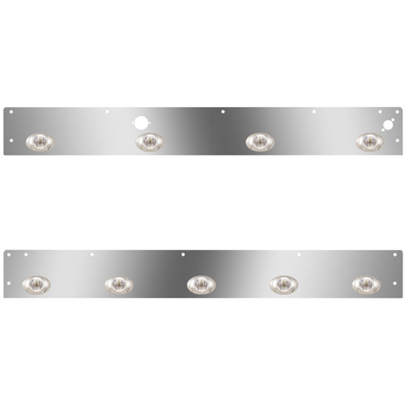 Stainless Steel Cab Panels W/ 9 Total P3 Amber/Clear LEDs, Block Heater Plug, Step Light Holes For T800, W900