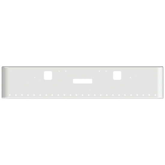 20 Inch Chrome Steel Texas Square Bumper With Mounting, Standard Step And Tow/Hitch Holes 25 - 3/4 Inch Light Holes For Freightliner Classic 1400 Series 2002-2007