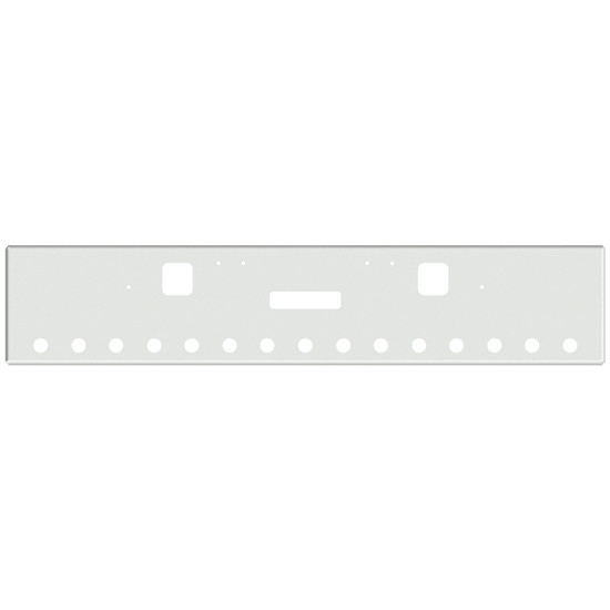 18 Inch Chrome Boxed End Bumper With Tow, Step, 15 - 2 Inch Round Light Holes For Freightliner Classic 120, Xl 132 Day Cab