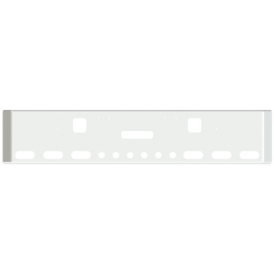 22 Inch Chrome Road Runner Mitered End Bumper With Tow, Step, 6 Oval And 6 - 2 Inch Round Light Holes For Freightliner Classic 120, Xl 132