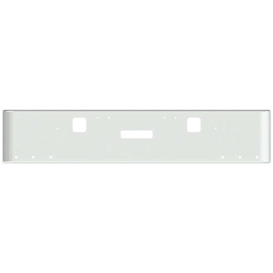22 Inch Chrome Steel Texas Square Bumper With Mounting, Standard Step And Tow/Hitch Holes 6 - 3/4 Inch Light Holes For Freightliner Classic 1400 Series 2002-2007