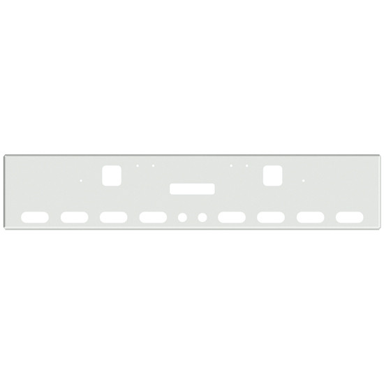 18 Inch Chrome American Eagle Bumper With Tow, Step, 8 Oval And 2 - 2 Inch Round Light Holes For Freightliner Classic 120, Xl