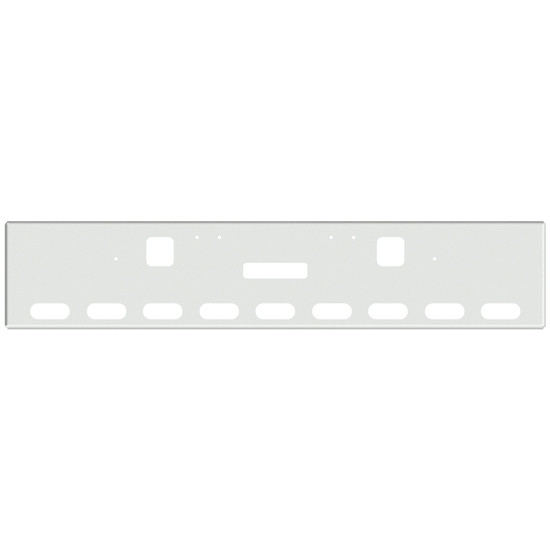 20 Inch Chrome American Eagle Bumper With Tow, Step, 9 Oval Light Holes For Freightliner Classic 120, 132