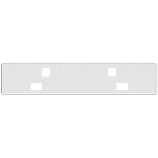 20 Inch Chrome Boxed End Bumper With Square Fog Light And Step Holes For Freightliner Classic 120 And Xl 132