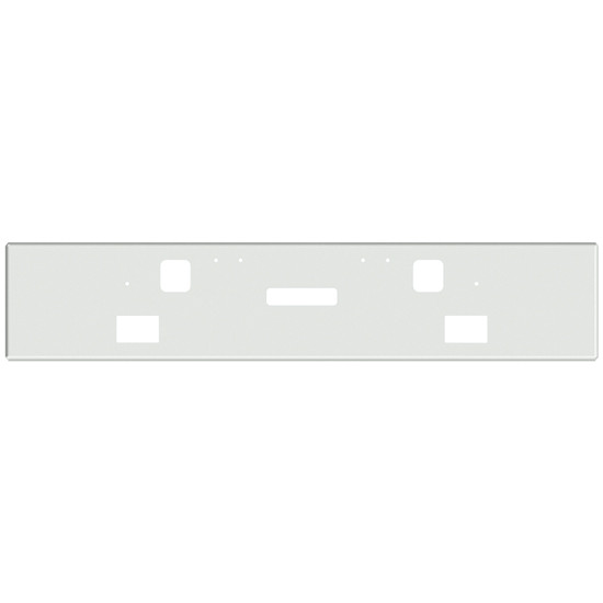 18 Inch Chrome Boxed End Bumper With Square Fog Light, Step, And Tow Holes For Freightliner Classic 120, Xl 132 Day Cab