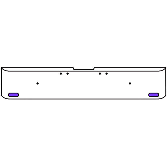 18 Inch Chrome Texas Rolled End Bumper Kit With Bolt Holes And 2 Oval Amber-Purple Dual Revolution Lights For Freightliner Classic 120, 132 Xl 2002- 2007