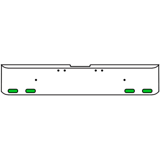 20 Inch Chrome Texas Rolled End Bumper Kit With Bolt Holes And 4 Oval Amber-Green Dual Revolution Lights For Freightliner Classic 120, 132 Xl 2002- 2007