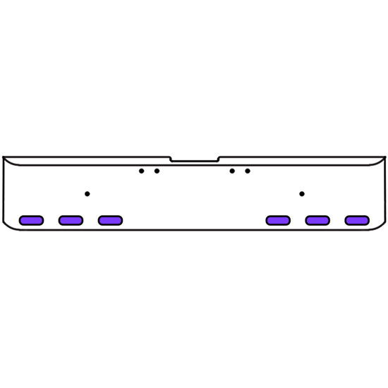 22 Inch Chrome Texas Rolled End Bumper Kit With Bolt Holes And 6 Oval Amber-Purple Dual Revolution Lights For Freightliner Classic 120, 132 Xl 2002- 2007