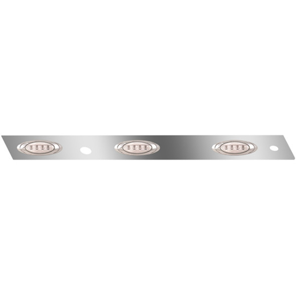 Stainless Permit Panel W/ 6 P1 Amber/Clear LEDs, Block Heater Plug Hole Driver Side For Kenworth W900L Aerocab