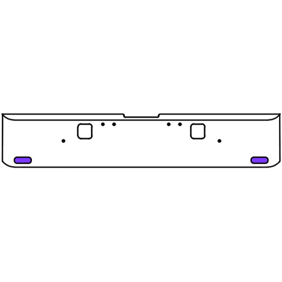 18 Inch Chrome Texas Rolled End Bumper Kit With Hook Holes And 2 Oval Amber-Purple Dual Revolution Lights For Freightliner Classic 120, 132 Xl 2002- 2007