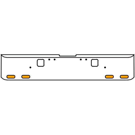 20 Inch Chrome Texas Rolled End Bumper Kit With Hook Holes And 4 Oval Amber-Clear Mirage Lights For Freightliner Classic 120, 132 Xl 2002- 2007