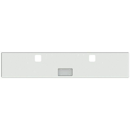 20 Inch Chrome Texas Boxed End Bumper With Step Holes For Freightliner Classic 120, 132