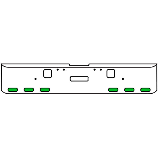 22 Inch Chrome Texas Rolled End Bumper Kit With Center Tow And Hook Holes And 6 Oval Amber-Green Dual Revolution Lights For Freightliner Classic 120, 132 Xl 2002- 2007
