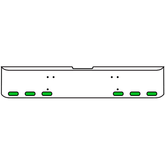 20 Inch Chrome Texas Rolled End Bumper Kit With Bolt Holes And 6 Oval Amber-Green Dual Revolution Lights For Freightliner Classic 120, 132 Xl 2008- 2010