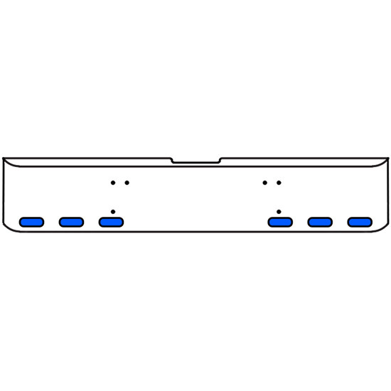 22 Inch Chrome Texas Rolled End Bumper Kit With Bolt Holes And 6 Oval Amber-Blue Dual Revolution Lights With Visors For Freightliner Classic 120, Xl 132 1990 - 2010