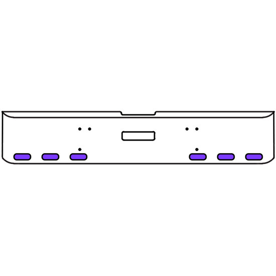 20 Inch Chrome Texas Rolled End Bumper Kit With Center Tow Hole And 6 Oval Amber-Purple Dual Revolution Lights For Freightliner Classic 120, 132 Xl 2008- 2010
