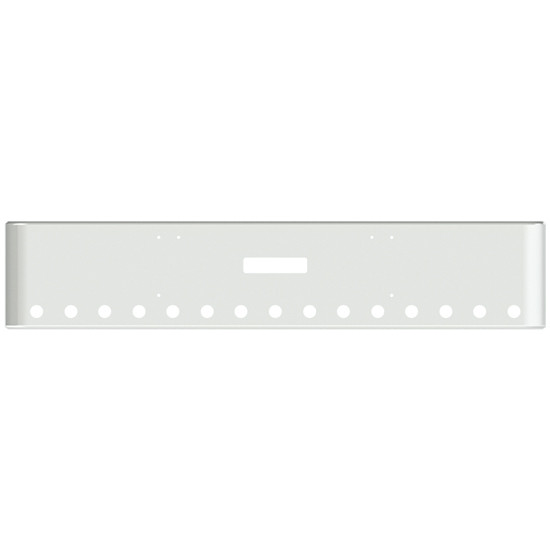 20 Inch Chrome Rolled End American Eagle Bumper With Tow, 15 - 2 Inch Round Light Holes