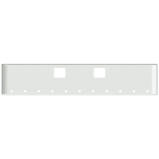 18 Inch Chrome Steel Texas Square Rolled End Bumper With Mounting And Standard Step Holes 11 M1 Millennium Light Holes For Freightliner Fld Classic Xl 2008-2010