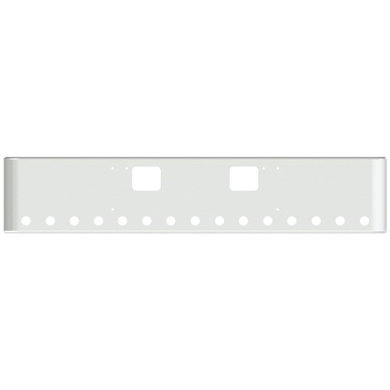 20 Inch Chrome Rolled End American Eagle Bumper With Hook Holes , 15 - 2 Inch Round Light Holes