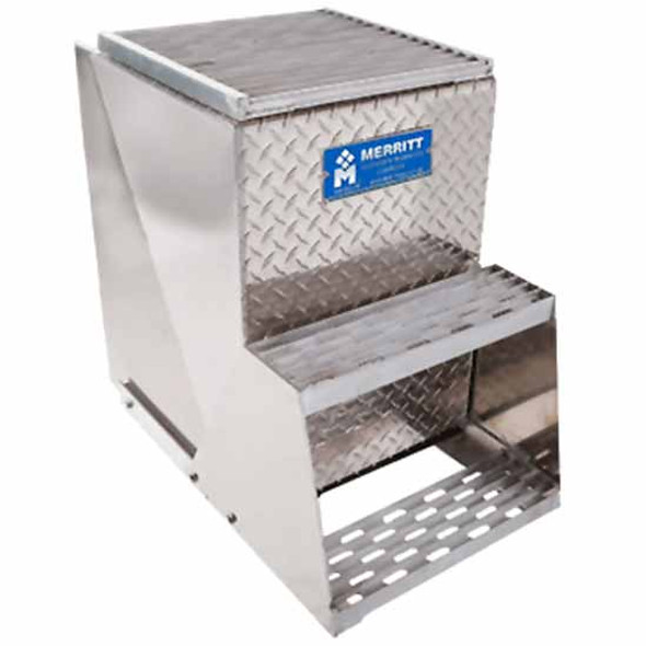 Merritt Aluminum 24 X 25 X 25 Inch 6 Battery Box With Step & Deck Plate