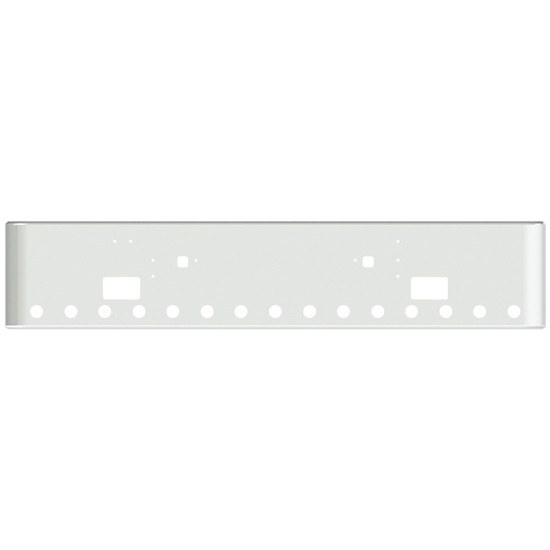 18 Inch Chrome Texas Rolled Edge End Bumper With Tow, Fog. Mounting And Rnd Light Holes For International 9300, 9370, 9670