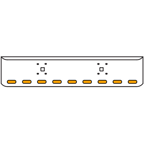 18 Inch Chrome Texas Rolled End Bumper Kit With Tow Holes And 9 Oval Amber Mirrored Lights For International 9900 Ix 2000 Thru 2011