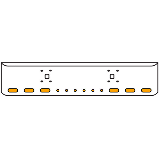 18 Inch Chrome Texas Rolled End Bumper Kit With Tow Holes And 6 Oval-6 Round 2 Inch Amber-Clear Mirage Lights For International 9900 Ix 2000 Thru 2011