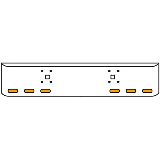 18 Inch Chrome Texas Rolled End Bumper Kit With Tow Holes And 6 Oval Amber-Clear Chrome Lights For International 9900 Ix 2000 Thru 2011