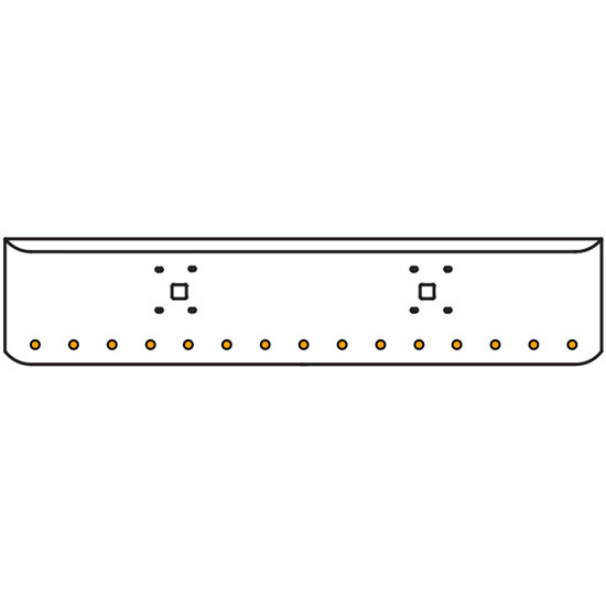 20 Inch Chrome Texas Rolled End Bumper Kit With Tow Holes And 15 Round 2 Inch Amber Lights With Visors For International 9900 Ix 2000 Thru 2011