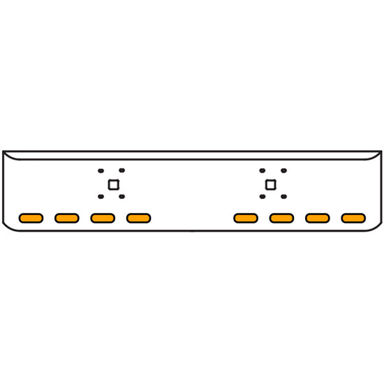 20 Inch Chrome Texas Rolled End Bumper Kit With Tow Holes And 8 Oval Amber-Clear Mirage Lights With Visors For International 9900 Ix 2000 Thru 2011