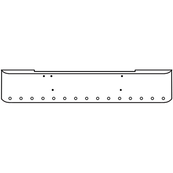 18 Inch Chrome Texas Rolled End Bumper With 15 - 2 Inch Round Light Holes For Kenworth K100E Cabover
