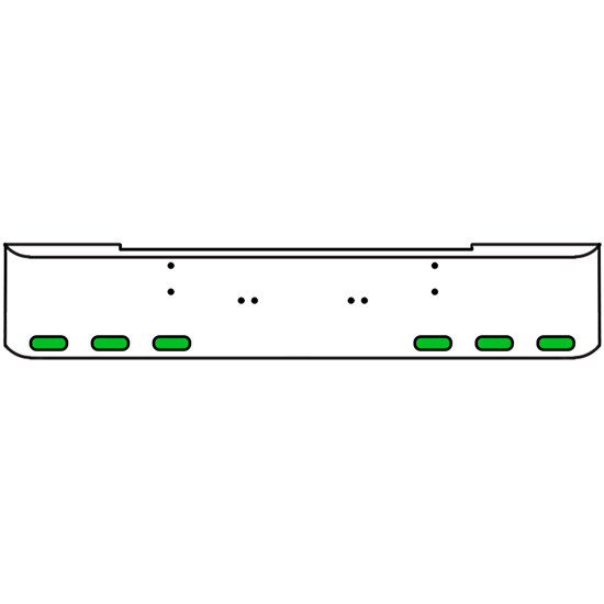 18 Inch 7 Gauge Chrome Texas Rolled End Bumper With Bolt Holes, 6 Oval Amber-Green Dual Revolution Lights Without Visor For Kenworth W900A 1967 Thru 1981