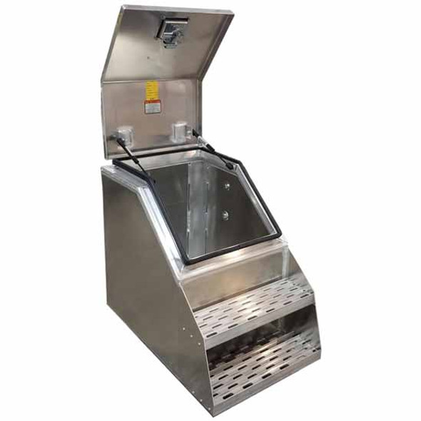 Merritt 23.5 X 28.5 X 12 Inch Top Opening Smooth Aluminum Step Box With Bright Door