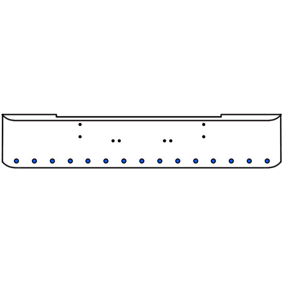 20 Inch 7 Gauge Chrome Texas Rolled End Bumper With Bolt Holes, 15 Round 2 Inch Amber-Blue Dual Revolution Lights With Visor For Kenworth W900A 1967-1981